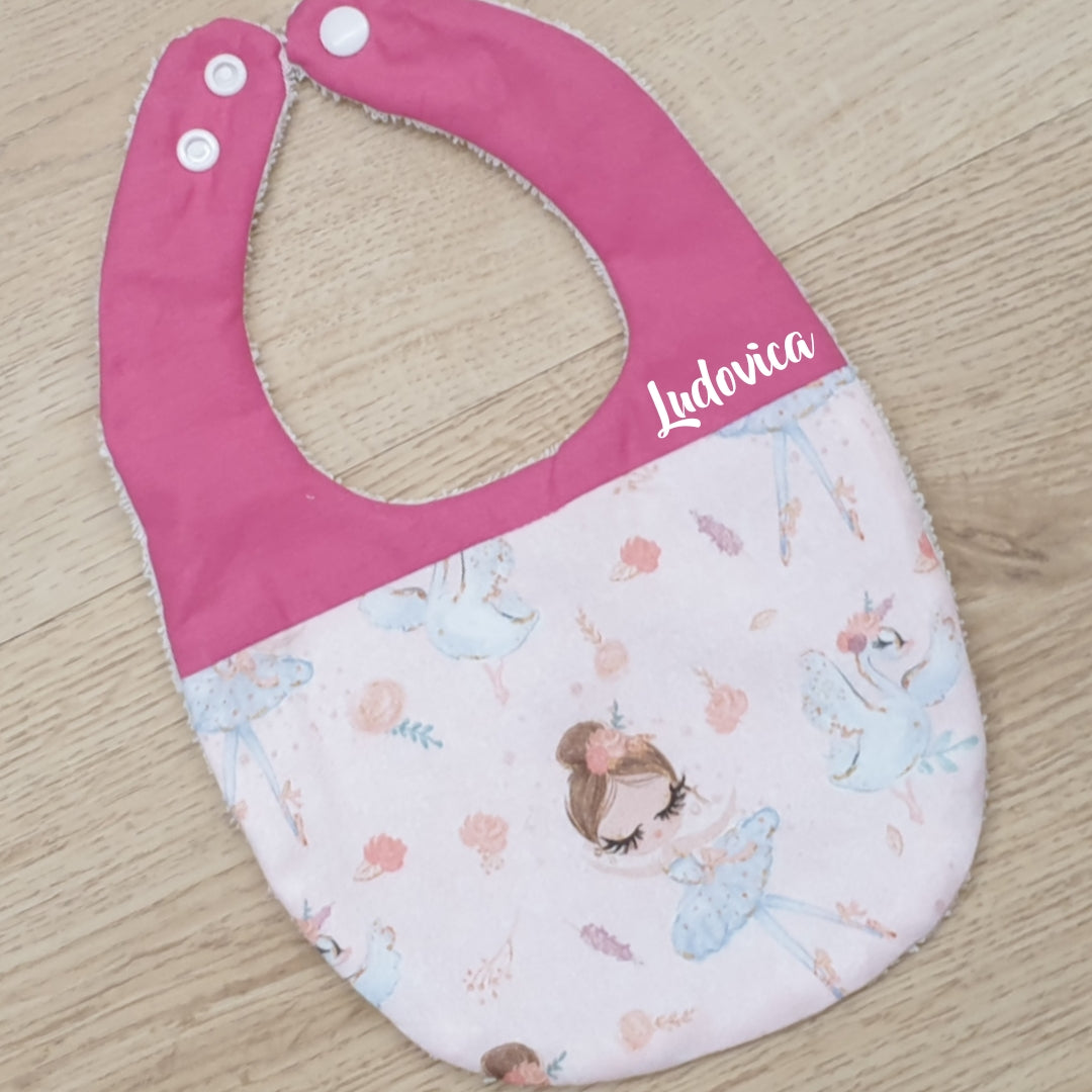 Bavaglino cotone personalizzato Cigni