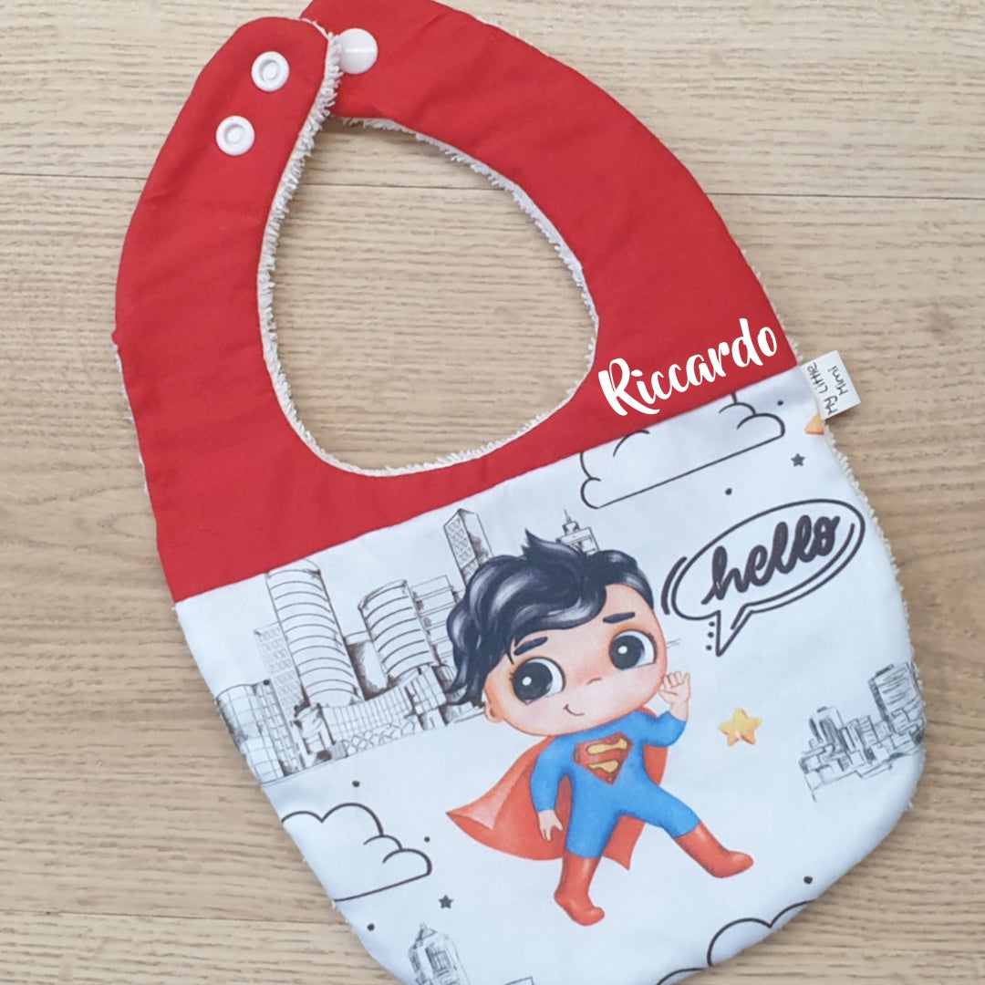 Bavaglino cotone personalizzato Superman