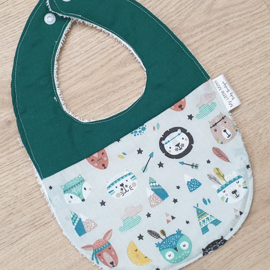 Bavaglino cotone personalizzato Pawthan verde