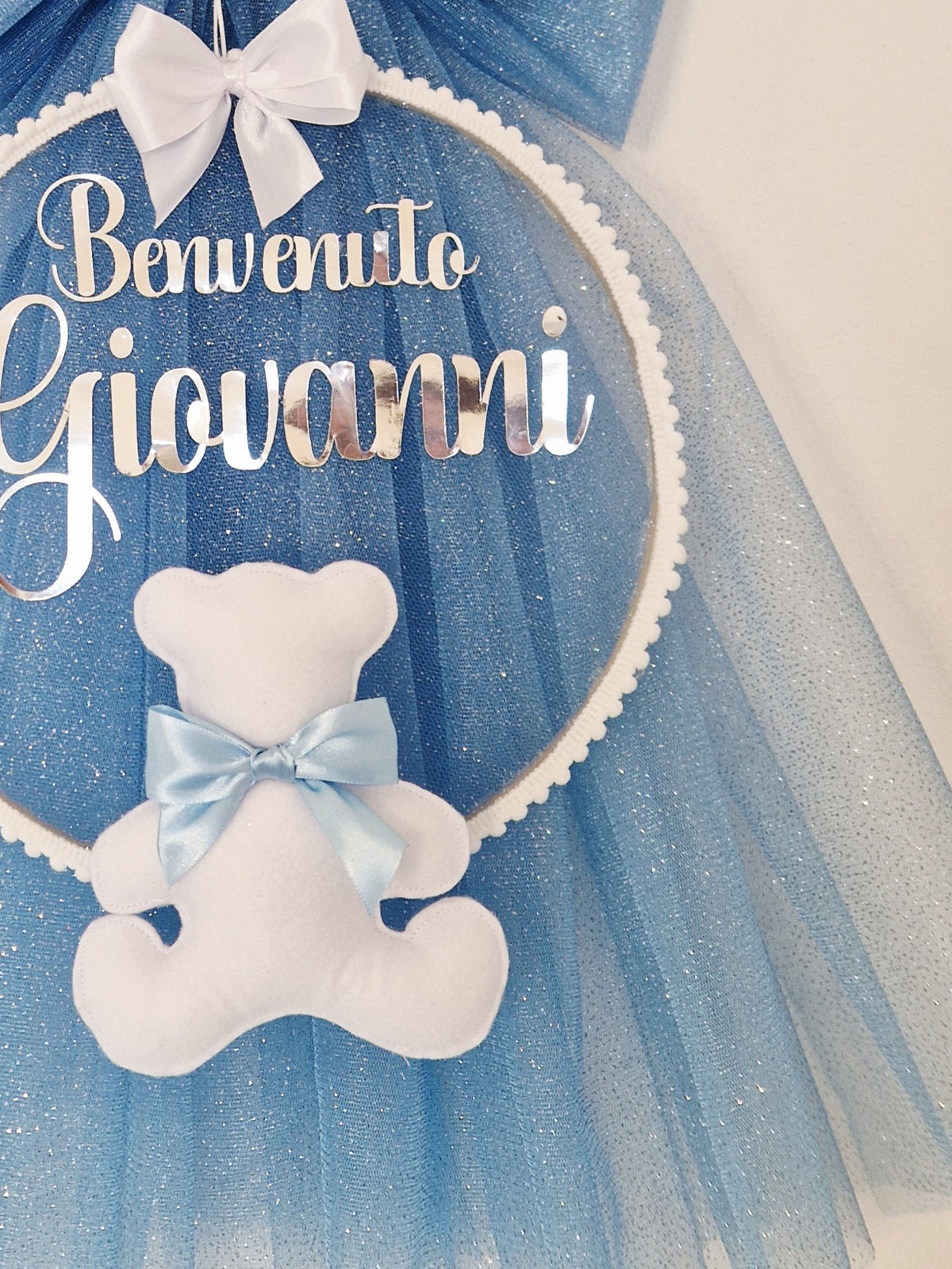 fiocco nascita elegance personalizzato fatto a mano