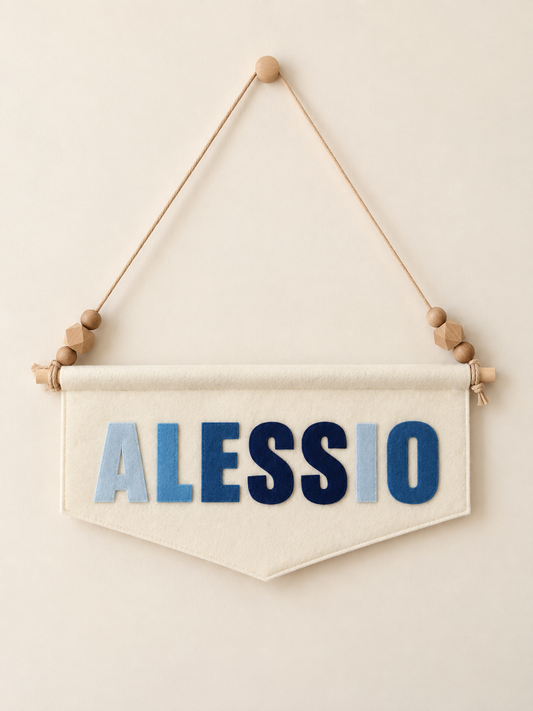 Bandierina con Nome Personalizzata Blu