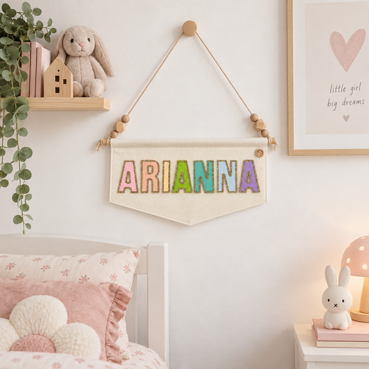 Bandierina con Nome Personalizzata Pastello