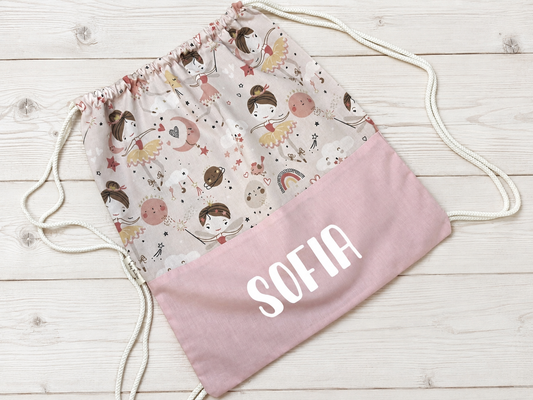 Sacca zaino asilo bambina fantasia Ballerina
